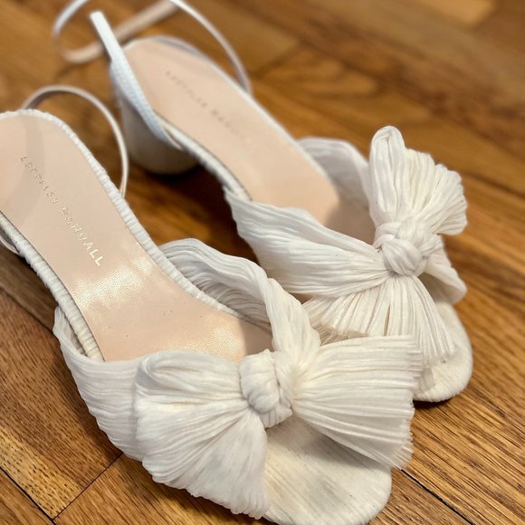 Loeffler Randall Shoes - Dahlia Pearl Pleated Bow Heel 8.5